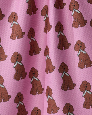 Poodle Parade Tea Towel: Brown