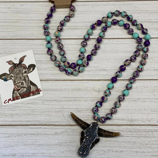 Steer Head Necklace NEW Colors: BLUE