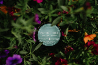 Petrichor Candle - 100% Soy Wax - Rain candle - Outdoor: 12oz / Wood Wick