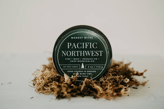 4oz candles Gift Candles Corporate Gifts Pacific Northwest: Gone squatchin' / Cotton Wick