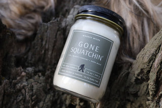 Bigfoot Gone Squatchin' BESTSELLER Soy Wax Wood Wick - 12oz jar