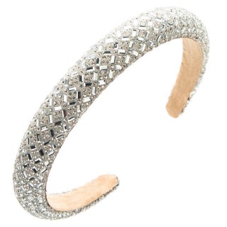 Baroque Rhinestone Headband Chic Simple Design for Women: White