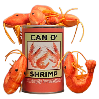 Can O' Shrimp - EcoFriendly Plush Gift for Fishermen w/Jokes: Pop Top Lid