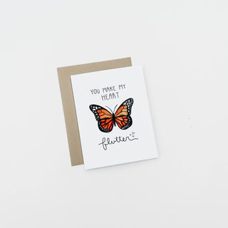 Butterfly You Make My Heart Flutter Greeting Card