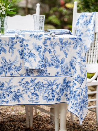 Tablecloth Linen Cherry Blossom Floral Tablecloth: 54x54 April Cornell