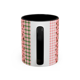 Mug - Strawberry Pattern Accent Coffee Mug for Spring & Summer