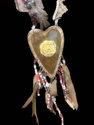 Wooden and Roses Aztec Necklace