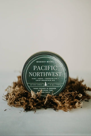 4oz Pacific Northwest Candle - Tree Scented - 100% Soy : Wood Wick
