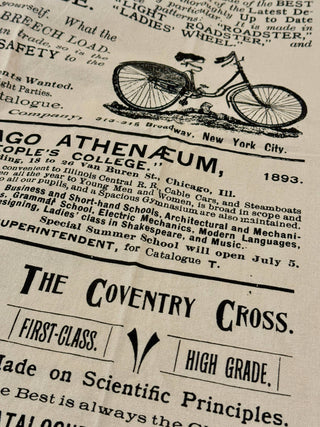 Screen Printed Remington Bicycle Tea Towel