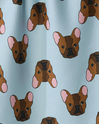 Frenchie Faces Tea Towel: Sky