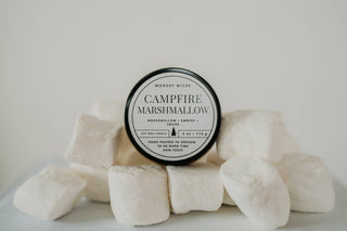 Campfire Marshmallow Candle - 100% Soy Wax - Nontoxic: 12oz / Wood Wick