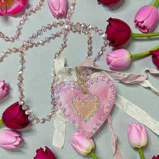 Pink Golden heart Necklace