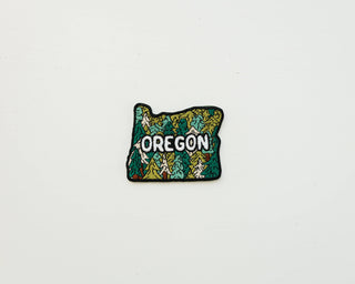 Oregon Trees Embroidered Iron On Patch