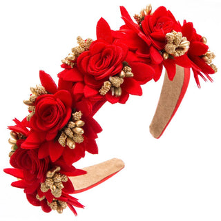 Floral Headband with Rose Accents for Women: Light Pink