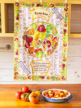Tomatoes Watercolor Tea Towel