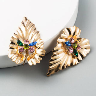 Colorful Heart-Shaped Bohemian Alloy Earrings: AB Color