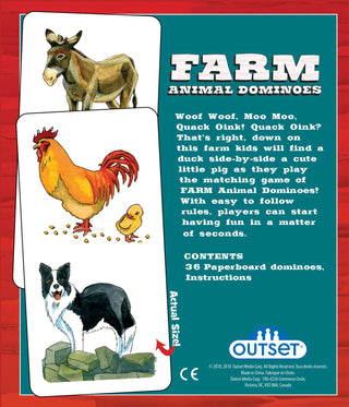 Farm Animal Dominoes Game for Ages 3+