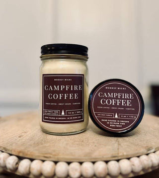 Campfire Coffee Candle - 100% Soy Wax - Nontoxic : 4oz / Wood Wick