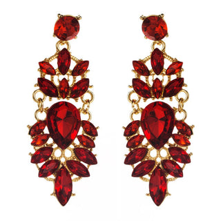 Retro Waterdrop Earrings with Rhinestone Accents: White