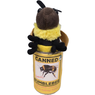 Queenie the Canned Bumblebee - Eco-Friendly Recycled Plush: Pop Top Lid