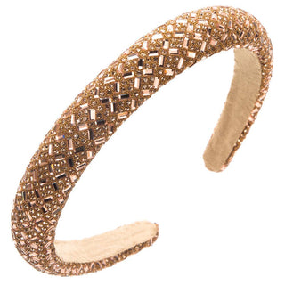 Baroque Rhinestone Headband Chic Simple Design for Women: White
