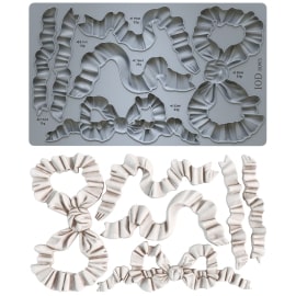 IOD Coquette Bows Mould IOD detailed coquette bow silicone mould with ribbons Mix with transfers like Fairytale Florals or Rose Botanicals