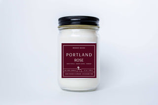 Portland Rose Candle 12oz Nontoxic Portland Oregon Wood Wick