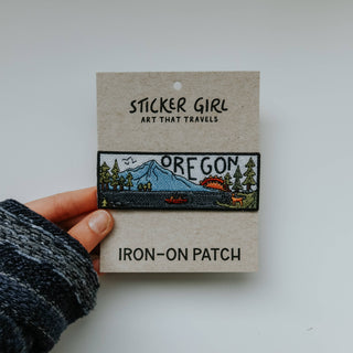 Oregon Rectangle Embroidered Iron On Patch
