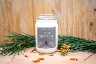 Bigfoot Gone Squatchin' Candle - Soy Wax - Sasquatch: 12oz / Wood Wick