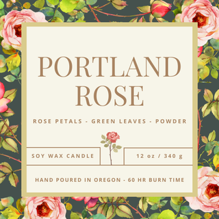 Portland Rose Candle 12oz Nontoxic Portland Oregon Wood Wick