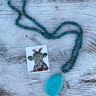 Large Howlite Stone Necklace: Ivory