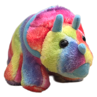 Trixie the Canned Rainbow Triceratops Dinosaur Plush w/Jokes: Pop Top Lid