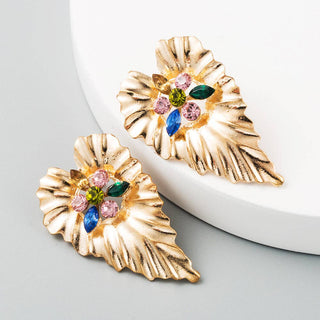 Colorful Heart-Shaped Bohemian Alloy Earrings: AB Color