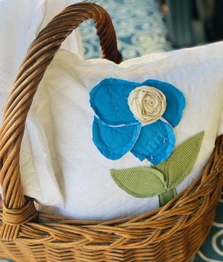 Pillow Vintage boho cushion Flower Upcycled Quilt Pillow Handcrafted Home Decor