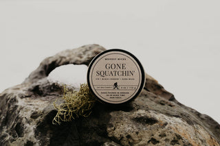 4oz candles Gift Candles Corporate Gifts Pacific Northwest: Gone squatchin' / Crackling Wood Wick
