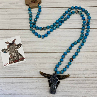 Steer Head Necklace NEW Colors: GREEN