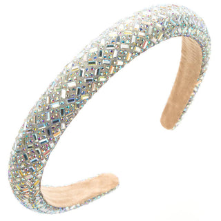 Baroque Rhinestone Headband Chic Simple Design for Women: White
