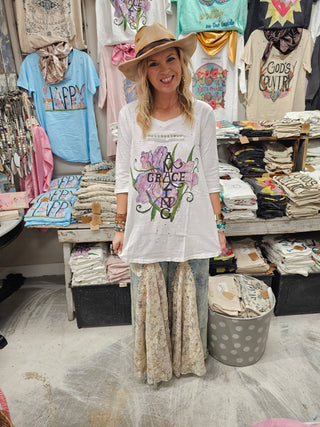 Amazing Grace Tattered Tee: Lxl