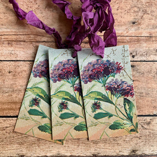 Beautiful Gift Tags Purple Flower - Single or pkg/3: Pkg/3