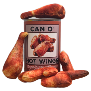 Can O' Hot Wings- Plush Chicken Wings Legs Gift w/Jokes: Pop Top Lid