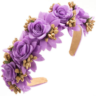 Floral Headband with Rose Accents for Women: Light Pink