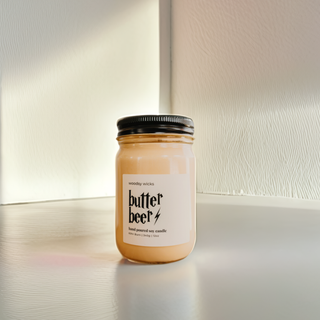 Butter Beer Scented Candle - 100% Soy Wax - Nontoxic 12oz