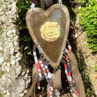 Wooden and Roses Aztec Necklace