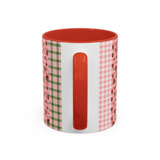 Mug - Strawberry Pattern Accent Coffee Mug for Spring & Summer