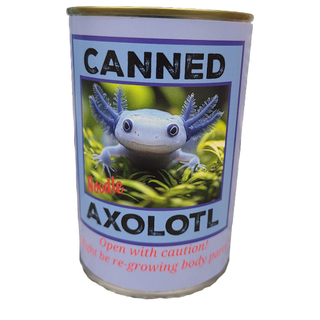 Canned Blue Axolotl Stuffed Animal Plush w/Jokes Unique Gift: Pop Top Lid
