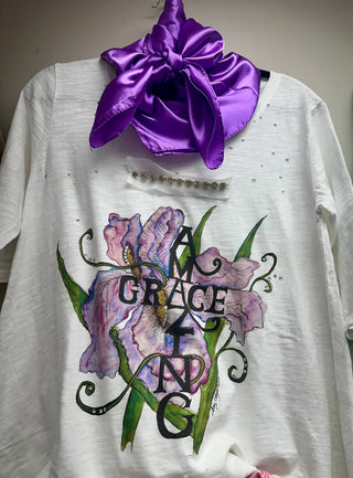 Amazing Grace Tattered Tee: Lxl