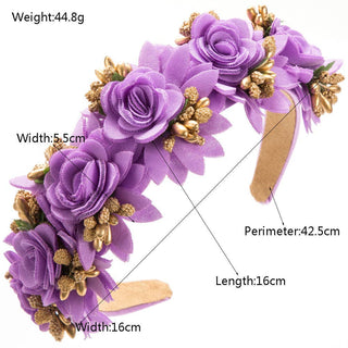 Floral Headband with Rose Accents for Women: Light Pink