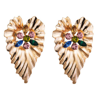 Colorful Heart-Shaped Bohemian Alloy Earrings: AB Color