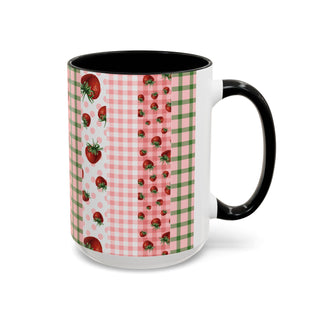 Mug - Strawberry Pattern Accent Coffee Mug for Spring & Summer