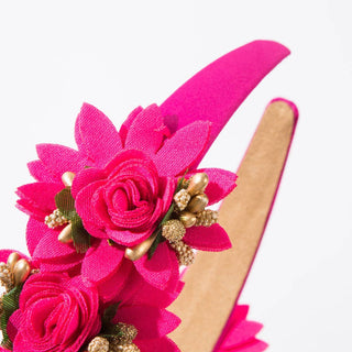 Floral Headband with Rose Accents for Women: Light Pink